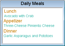 Daily Meals Panel